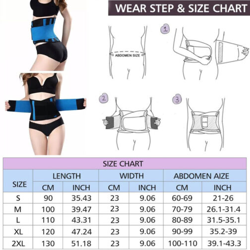 Waist Trainer Belt Chart